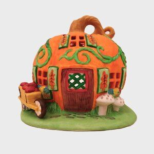 Partylite Pumpkin Patch Tealight House Mushrooms Harvest Thanksgiving Fall Gourd